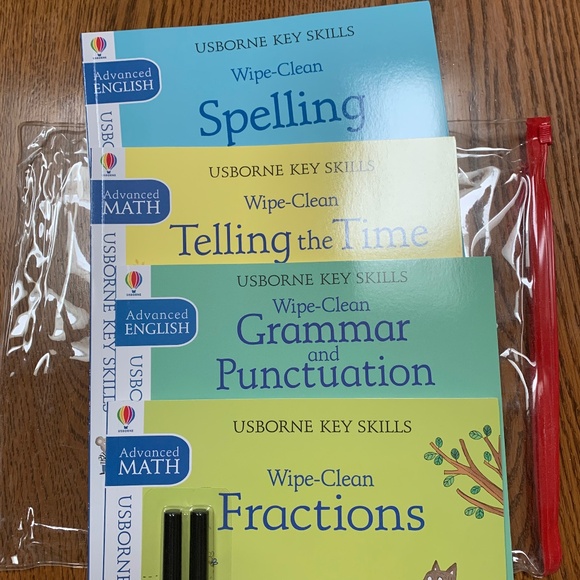 USBORNE Wipe-Clean Key Skills 4-Pack Workbooks - Picture 1 of 2